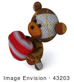 #43203 Royalty-Free (Rf) Illustration Of A 3d Knitted Teddy Bear Mascot Holding A Stuffed Heart - Pose 4
