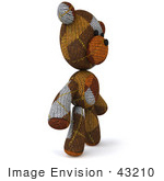 #43210 Royalty-Free (Rf) Illustration Of A 3d Knitted Teddy Bear Mascot Standing And Facing Right