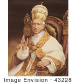 #43228 Rf Illustration Of A Portrait Of Pope Leo Xiii Sitting In A Chair