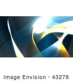 #43278 Royalty-Free (Rf) Illustration Of A Background Of Blue And Yellow Swooshes And Bright Lights - Version 2
