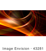 #43281 Royalty-Free (Rf) Illustration Of A Red And Orange Fractal Swoosh Background - Version 4