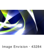 #43284 Royalty-Free (Rf) Illustration Of A Background Of Blue And Yellow Swooshes And Bright Lights - Version 3