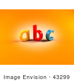 #43299 Royalty-Free (Rf) Clipart Illustration Of Colorful 3d Abc Letters Against Orange Background