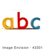 #43301 Royalty-Free (Rf) Clipart Illustration Of A Yellow A Red B And Blue C In 3d Angle 1