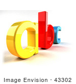 #43302 Royalty-Free (Rf) Clipart Illustration Of A Yellow A Red B And Blue C In 3d Angle 3