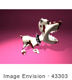 #43303 Royalty-Free (Rf) Illustration Of A Mean 3d Dog Wearing A Spiked Collar - Version 4