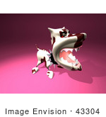 #43304 Royalty-Free (Rf) Illustration Of A Mean 3d Dog Wearing A Spiked Collar - Version 5