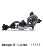 #43366 Royalty-Free (Rf) Clipart Illustration Of A 3d Siamese Cat Mascot Reclined
