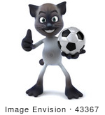 #43367 Royalty-Free (Rf) Clipart Illustration Of A 3d Siamese Cat Mascot Playing Soccer - Pose 1