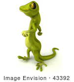 #43392 Royalty-Free (Rf) Illustration Of A 3d Green Gecko Mascot Walking To The Left