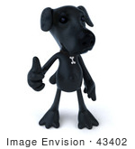 #43402 Royalty-Free (Rf) Illustration Of A 3d Black Lab Mascot Giving The Thumbs Up - Pose 1