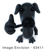 #43411 Royalty-Free (Rf) Illustration Of A 3d Black Lab Mascot Giving The Thumbs Up - Pose 3