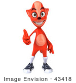 #43418 Royalty-Free (Rf) Illustration Of A 3d Red Fox Mascot Facing Front And Giving The Thumbs Up