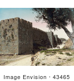 #43465 Rf Stock Photo Of The Fortified City Walls Of Jerusalem Israel