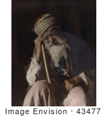 #43477 Rf Stock Photo Of A Tired Senior Arab Man Sitting And Leaning Against His Cane Yemen