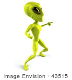 #43515 Royalty-Free (Rf) Illustration Of A 3d Green Alien Dancing - Pose 5