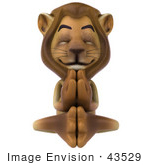 #43529 Royalty-Free (Rf) Illustration Of A 3d Lion Mascot Meditating - Pose 3