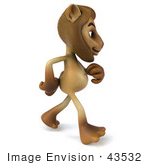 #43532 Royalty-Free (Rf) Illustration Of A 3d Lion Mascot Walking To The Right