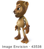 #43538 Royalty-Free (Rf) Illustration Of A 3d Lion Mascot Standing And Facing Left