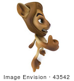 #43542 Royalty-Free (Rf) Illustration Of A 3d Lion Mascot Giving The Thumbs Up - Pose 4