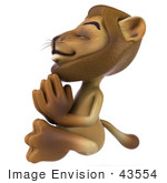 #43554 Royalty-Free (Rf) Illustration Of A 3d Lion Mascot Meditating - Pose 4