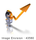 #43580 Royalty-Free (Rf) Illustration Of A 3d Orange Arrow Forming Around A Dollar Sign - Version 1