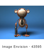#43595 Royalty-Free (Rf) Illustration Of A 3d Monkey Mascot Businessman Carrying A Briefcase - Version 1