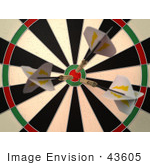 #43605 Royalty-Free (Rf) Illustration Of A Dartboard With Darts - Version 1