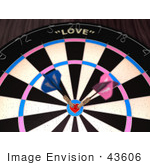 #43606 Royalty-Free (Rf) Illustration Of A Dartboard With Darts - Version 4