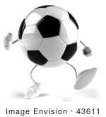 #43611 Royalty-Free (Rf) Illustration Of A 3d Soccer Ball Mascot With Arms And Legs Walking Forward