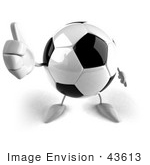 #43613 Royalty-Free (Rf) Illustration Of A 3d Soccer Ball Mascot With Arms And Legs Giving The Thumbs Up - Version 2