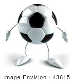 #43615 Royalty-Free (Rf) Illustration Of A 3d Soccer Ball Mascot With Arms And Legs Facing Front