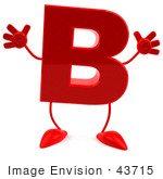 #43715 Royalty-Free (Rf) Illustration Of A 3d Red Letter B Character With Arms And Legs