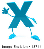 #43744 Royalty-Free (Rf) Illustration Of A 3d Turquoise Letter X Character With Arms And Legs