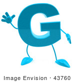 #43760 Royalty-Free (Rf) Illustration Of A 3d Turquoise Letter G Character With Arms And Legs