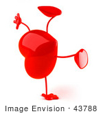 #43788 Royalty-Free (Rf) Illustration Of A Romantic 3d Red Love Heart Mascot Doing A Cartwheel - Version 2