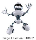 #43892 Royalty-Free (Rf) Illustration Of A 3d Robot Mascot Jumping