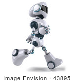 #43895 Royalty-Free (Rf) Illustration Of A 3d Robot Mascot Running Right