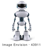 #43911 Royalty-Free (Rf) Illustration Of A 3d Robot Mascot Standing And Facing Front