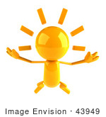 #43949 Royalty-Free (Rf) Illustration Of A 3d Orange Man Mascot Jumping - Version 2