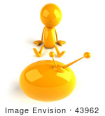 #43962 Royalty-Free (Rf) Illustration Of A 3d Orange Man Mascot Watching Television - Version 3