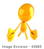 #43965 Royalty-Free (Rf) Illustration Of A 3d Orange Man Mascot Giving Two Thumbs Up - Version 2