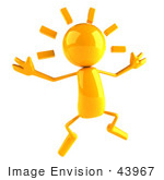 #43967 Royalty-Free (Rf) Illustration Of A 3d Orange Man Mascot Jumping - Version 1