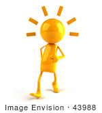 #43988 Royalty-Free (Rf) Illustration Of A 3d Orange Man Mascot Walking