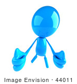 #44011 Royalty-Free (Rf) Illustration Of A 3d Blue Man Mascot Holding Two Thumbs Up