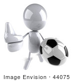 #44075 Royalty-Free (Rf) Illustration Of A 3d White Man Mascot Playing Soccer - Version 3