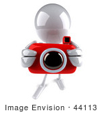 #44113 Royalty-Free (Rf) Illustration Of A 3d White Man Mascot Taking Pictures With A Camera - Version 4