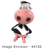 #44152 Royalty-Free (Rf) Illustration Of A 3d Dairy Cow Mascot Looking Up