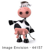 #44157 Royalty-Free (Rf) Illustration Of A 3d Dairy Cow Mascot Dancing - Pose 3
