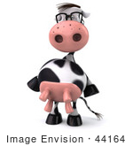 #44164 Royalty-Free (Rf) Illustration Of A 3d Dairy Cow Mascot Dancing - Pose 1